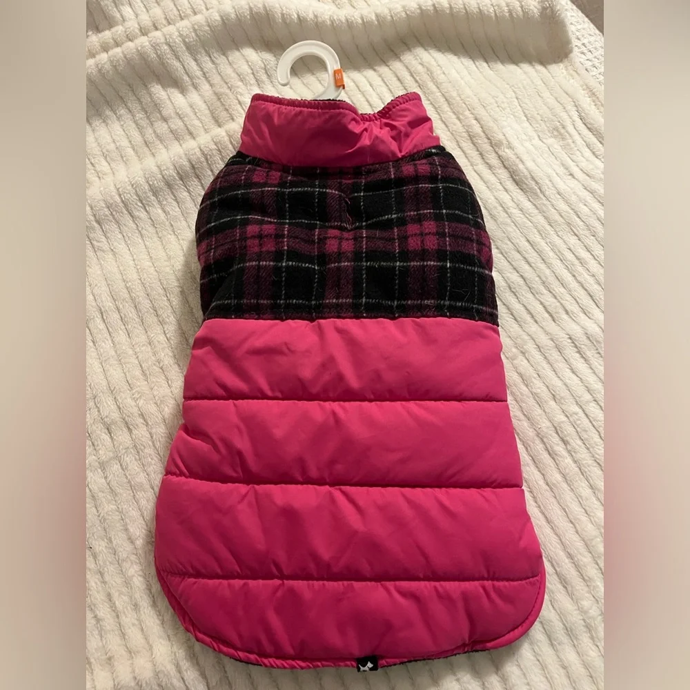 Pink Plaid Puppy Jacket🐶 M